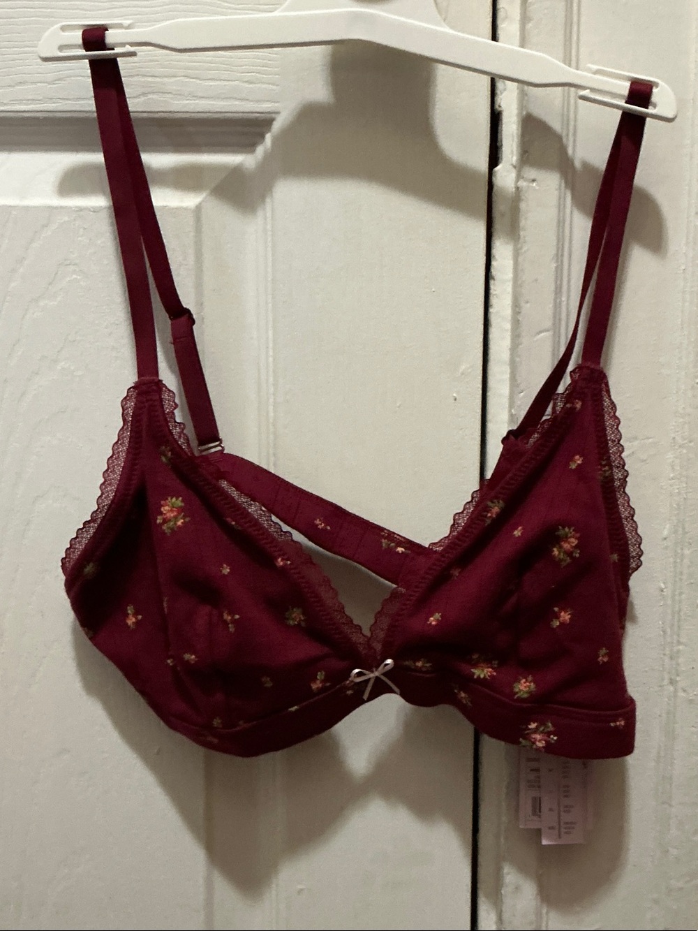 wild fable Floral Lace-Trim Bralette in Deep Wine